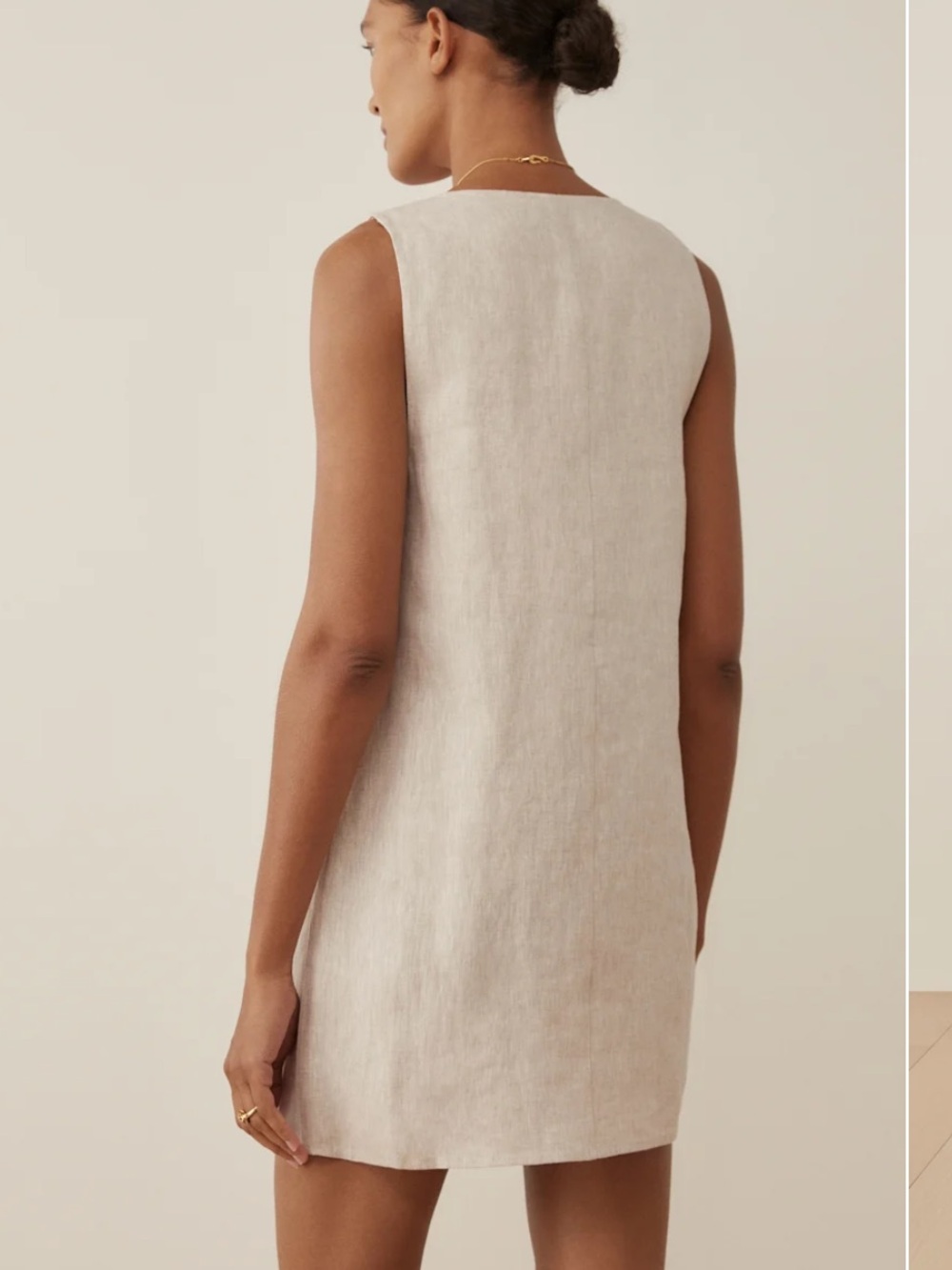 Reformation Danna Linen Dress Oatmeal - Size S - Picture 3 of 5